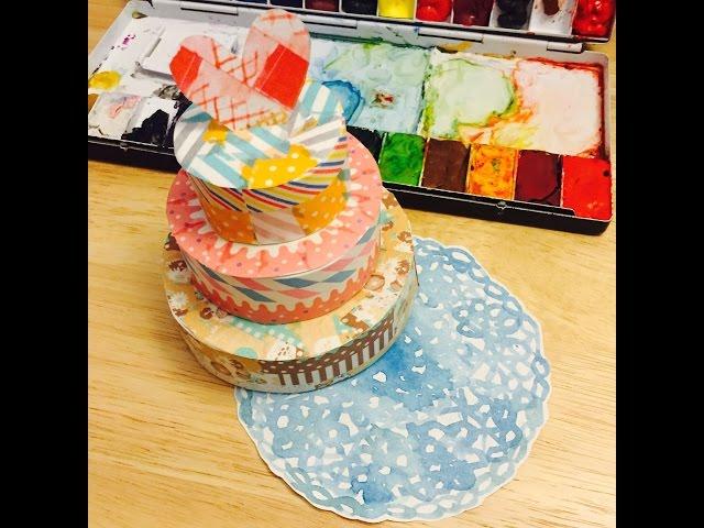 和雅菲一起做卡片Craft With Yaffil--水彩畫蛋糕蕾絲紙watercolor lace paper