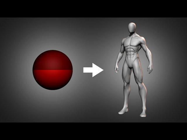 Stylized Male from scratch using zsphere in ZBrush