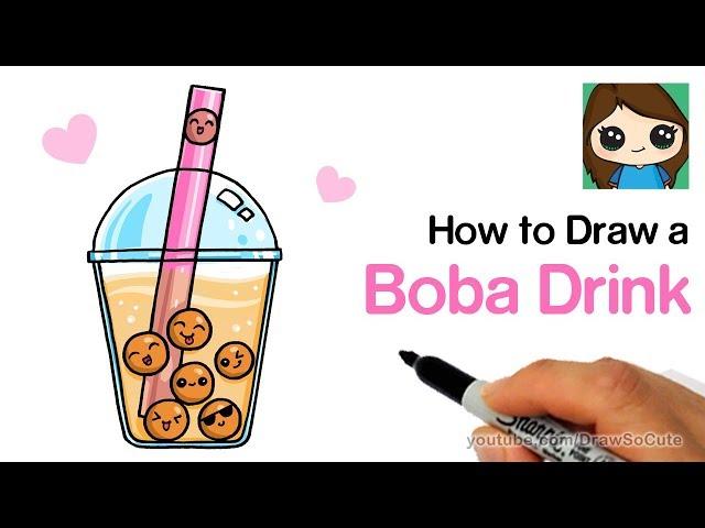 How to Draw a Boba Drink Cute and Easy