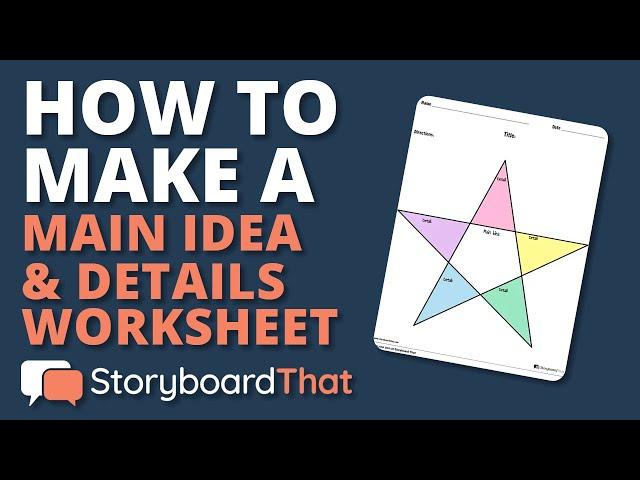 How to make a Main Idea & Details Worksheet in the Storyboard Creator