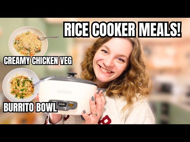 EASY RICE COOKER MEALS FOR ONE! SINGLE SERVING CHICKEN & RICE AND BURRITO BOWL!