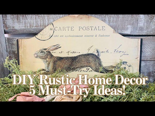 DIY RUSTIC HOME DECOR! 5 MUST TRY IDEAS & A GOODWILL SHOPPING TRIP  #diy