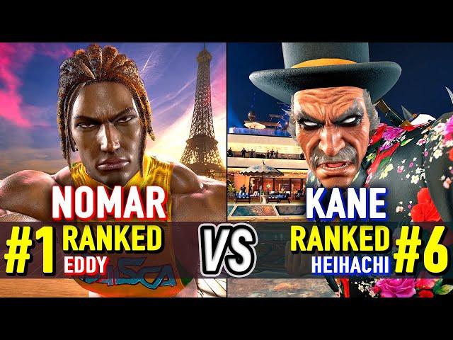 T8  NOMAR (#1 Ranked Eddy) vs KANE (#6 Ranked Heihachi)  Tekken 8 High Level Gameplay