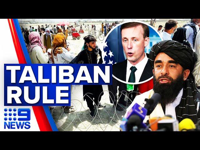 Taliban leaders hold media conference in Kabul | 9 News Australia