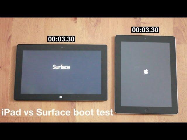 iPad 3 vs Surface Boot Speed Test