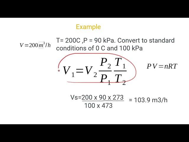 Normalizing flow: Calculating volumetric flow and velocity at standard conditions