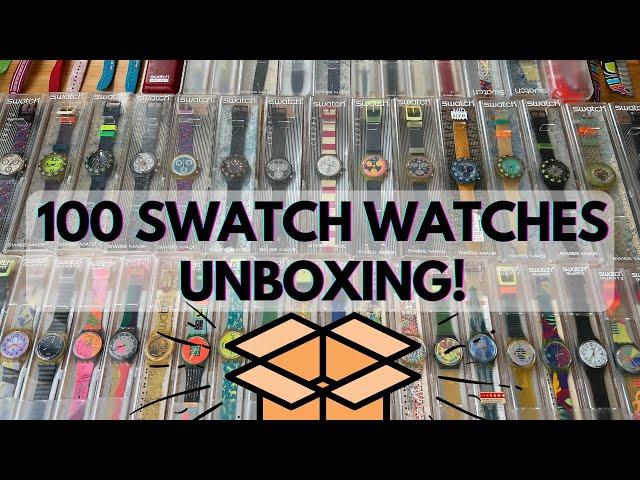 100 Swatch Watch Collection Unboxing | Retro Swatch Watches Estate Lot from the 90s and 80s