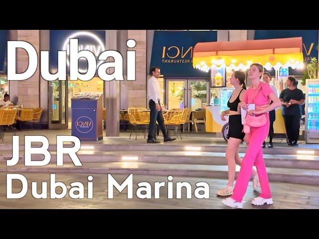 Dubai [4K] JBR, Night Life Dubai Marina Walking Tour 