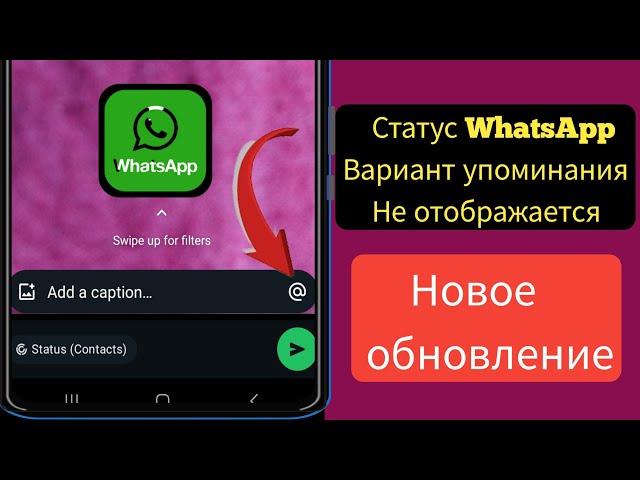 Функция упоминания статуса WhatsApp не отображается 2024 ll