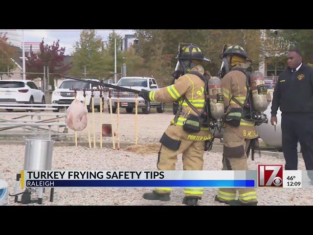 Turkey frying disaster demo show dangers of hot oil