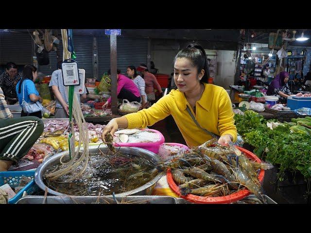 Market show: Yummy river shrimp, crispy pork and fry rice cooking - Countryside Life TV