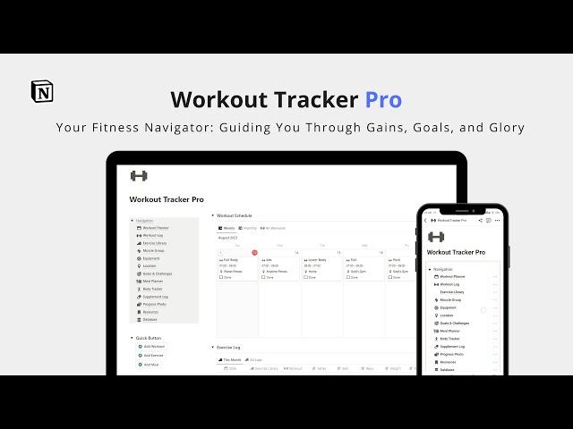 Workout Tracker Pro Notion Template Walkthrough