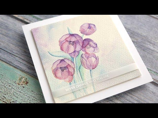 LAYERS OF TRANSPARENT WATERCOLOR - Watercoloring Tulips from WPlus9