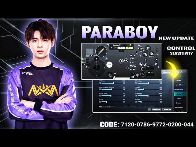 NOVA PARABOY NEW BEST SENSITIVITY + CODE AND BASIC SETTING CONTROL PUBG/BGMI