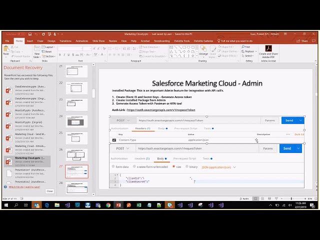 Salesforce Marketing Cloud | API calls | API Calling | Postman usage