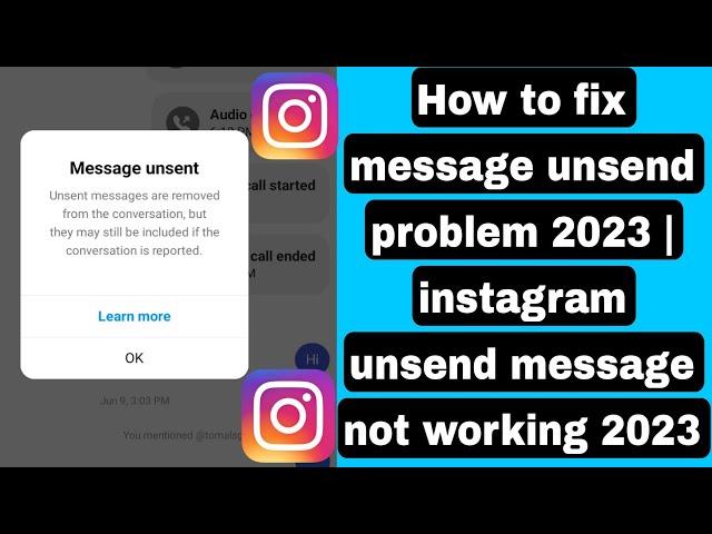 How to fix message unsend problem 2023 | instagram unsend message not working 2023