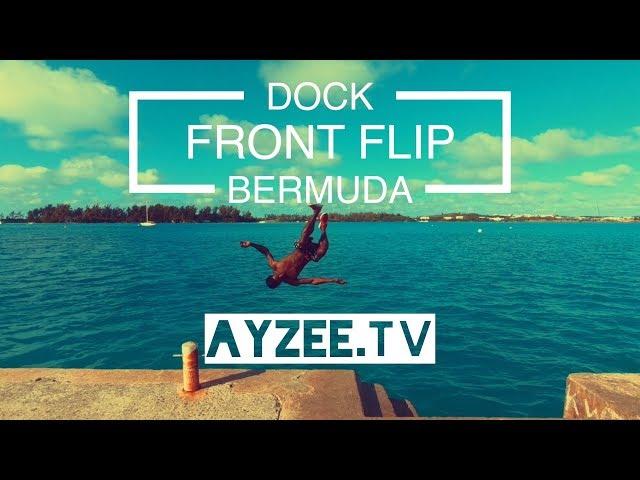 Aaron Dock Jump Front Flip In Bermuda - Go Pro Karma Grip Slo Mo