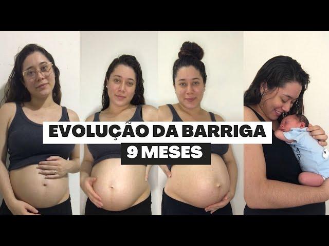 Evolução Barriga na gravidez | 9 meses em 3 minutos 