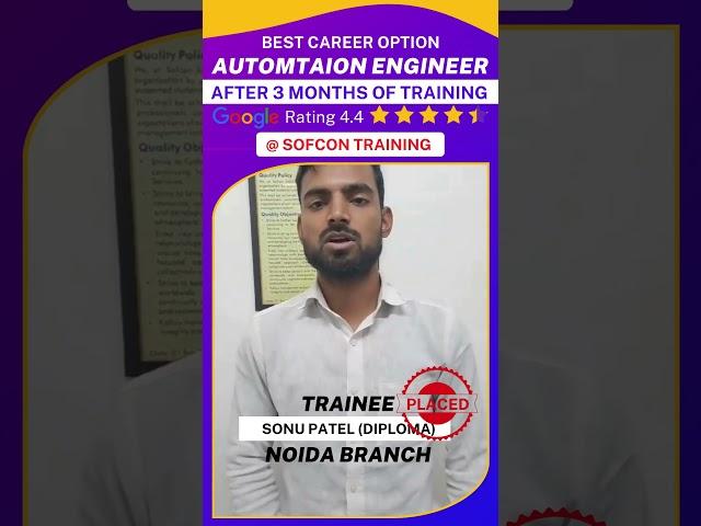 Industrial Automation Engineer - Sonu Patel Sofcon Noida Best Automation Training Institute