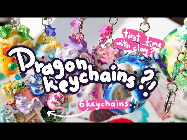 ⭐how I make clay keychains || sculpt and paint with me