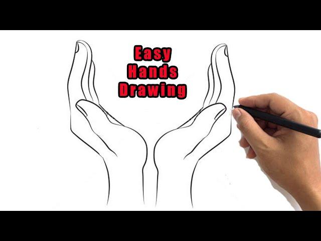 How to Draw Hands Outline Drawing Easy Step by Step Hand Sketch Tutorial for Beginners