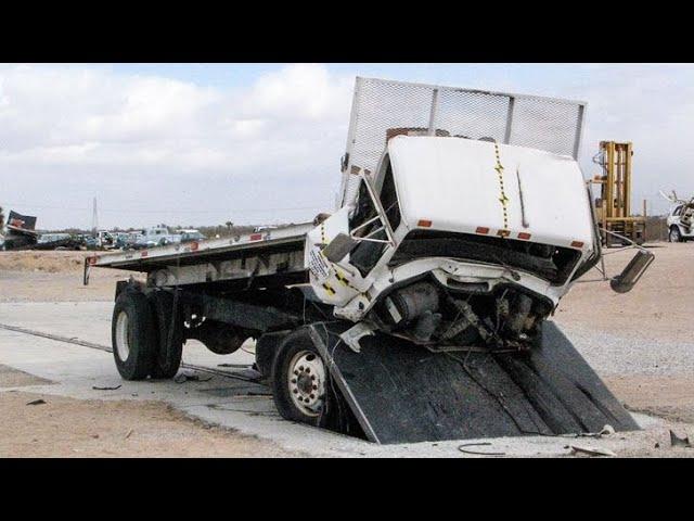 High Security Barriers Crash Test With Big Trucks Car Fellow