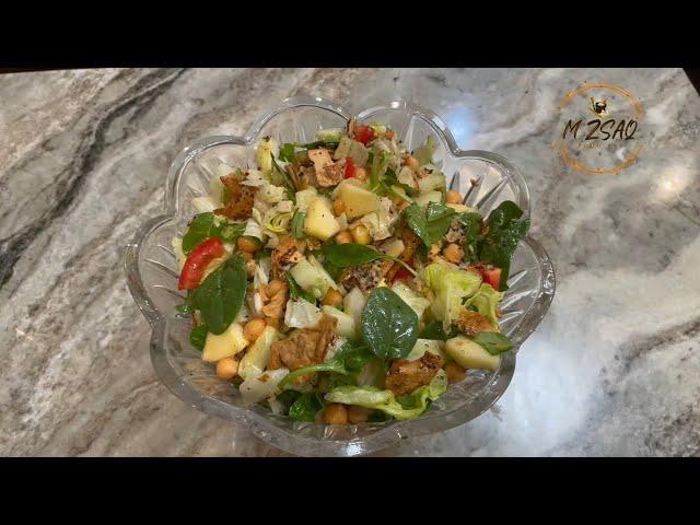 Fattoush Salad Recipe | طريقه تحضير الفتوش  | Lebanese Fattoush Recipe  #mzsaq #easyrecipe #fattoush