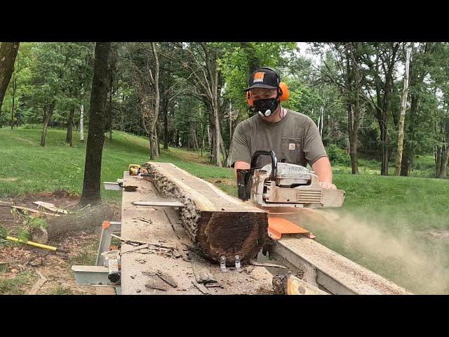 Transforming a Black Walnut Log into Stunning Slabs using Two Chainsaw Mills