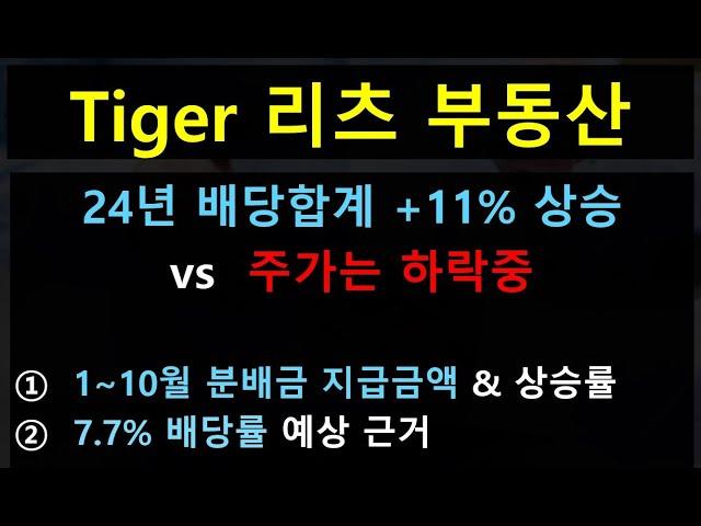 Tiger 리츠 배당률 7.7% 예상 이유 | ~10월 분배금 지급이력, 합계 상승률 계산