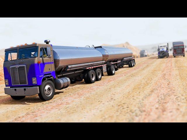 BeamNG Drives - Racing All New T-Series BigRig On The Long Bumpy Desert Road