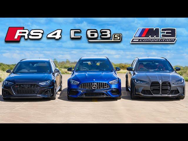 Nowe AMG-C63 vs BMW M3 vs Audi RS4: WYŚCIG