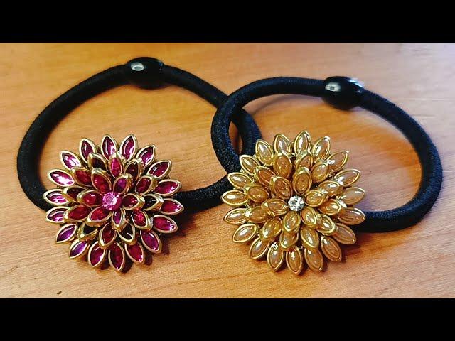 2 Beautiful Kundan Hair bands making Video//Handmade Kundan Hair bands//Hair Accessories