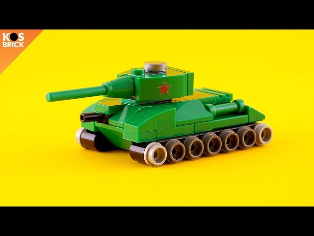 Lego T34/85 Soviet USSR WW2 Tank Mini Vehicles (Tutorial)