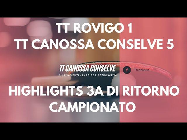 TT CANOSSA 5 / ROVIGO 1 4K! (HIGHLIGHTS 3A RITORNO) TABLE TENNIS MATCH