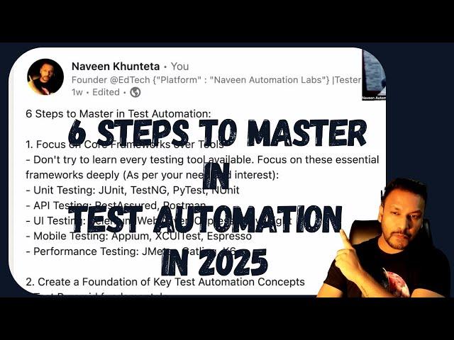 6 Steps to Master in Test Automation in 2025