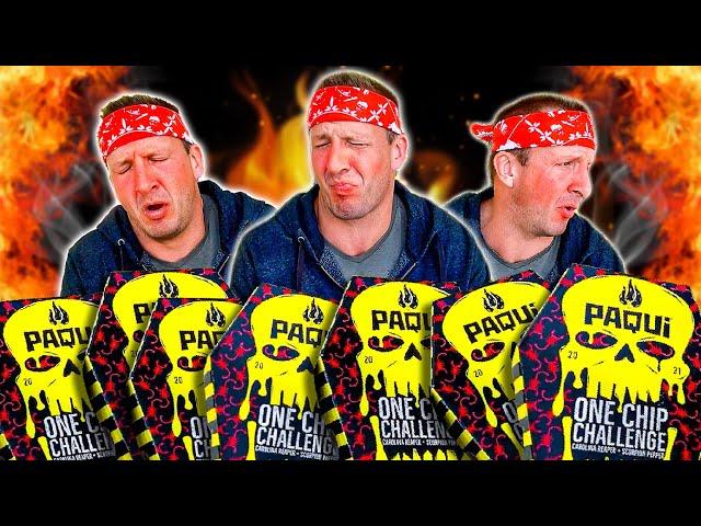 Eating SEVEN Spiciest Chips in the WORLD!! Mega Paqui Challenge!!