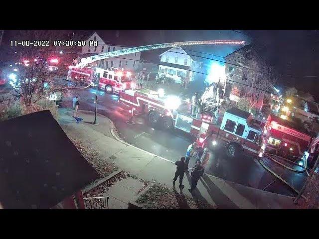 Millers Falls Structure Fire 11/8/22 (video until evac horns)