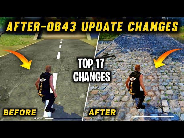 Top 25 Big Changes Of OB43 Updates Of Free Fire Battleground | ff Ob43 Update | ff advance server