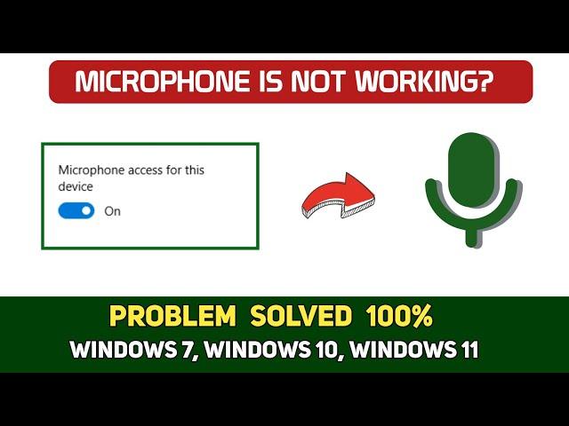 Microphone is not working in PC | How to fix microphone problem in PC  - Full Guide