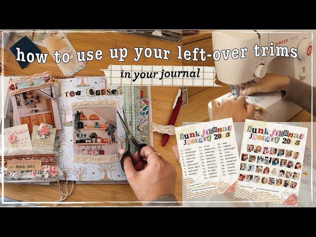  how to use up your left-over trims  journal with me #junkjournaljanuary