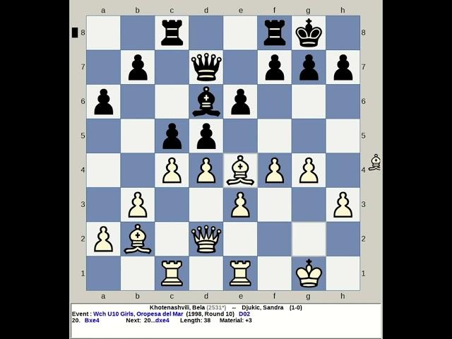 Khotenashvili, Bela vs Djukic, Sandra | World Chess U10 Girls 1998, Oropesa del Mar Spain