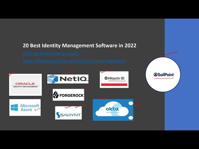 Best Identity management software SailPoint IdentityIQ