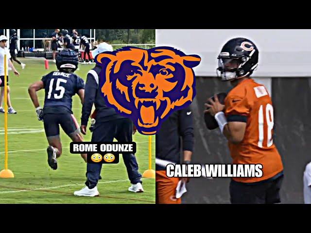 Caleb Williams GAINING CHEMISTRY with Offense @ Chicago Bears Training Camp + “ROOKIE” Rome Odunze