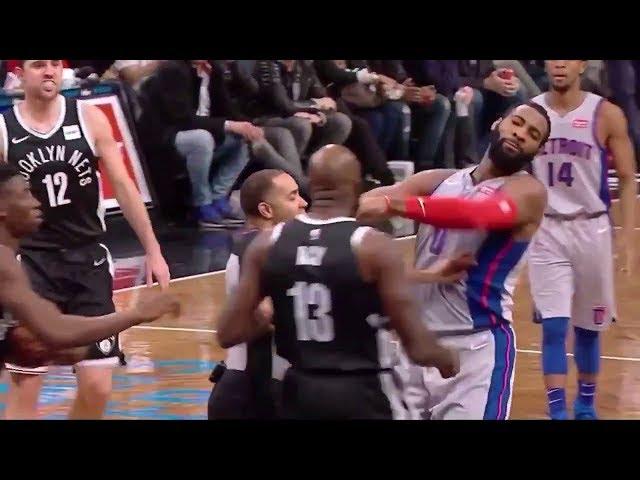 Quincy Acy & Andre Drummond SCUFFLE | Pistons vs Nets | April 1, 2018 | 2017-18 NBA Season