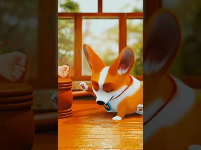 moco dog play Stone paper scissor / moco yummy dog