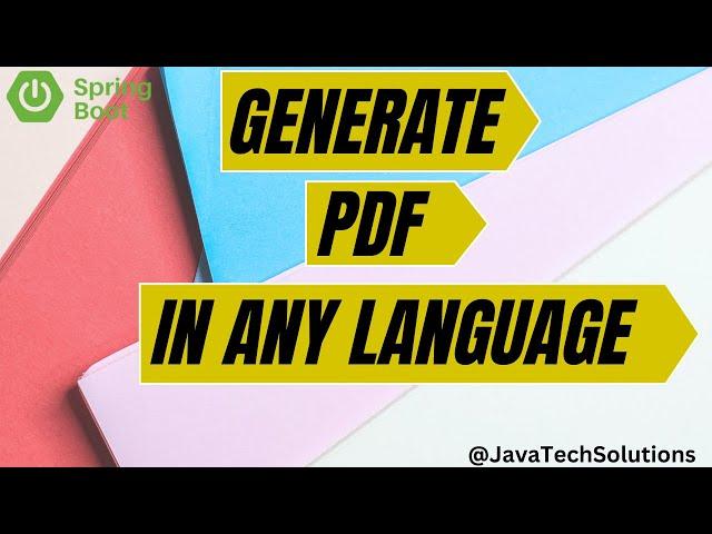 Create PDF in Any Language with Spring Boot - Simple Tutorial