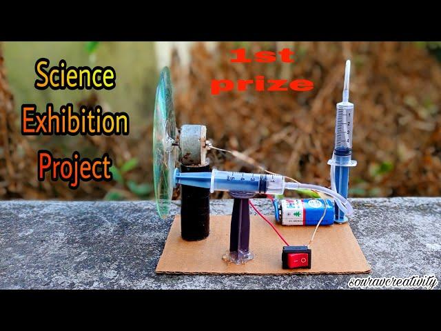 Science Exhibition Working Model For Class 9 | Science Fair Projects | Hydraulic Pressure Machine