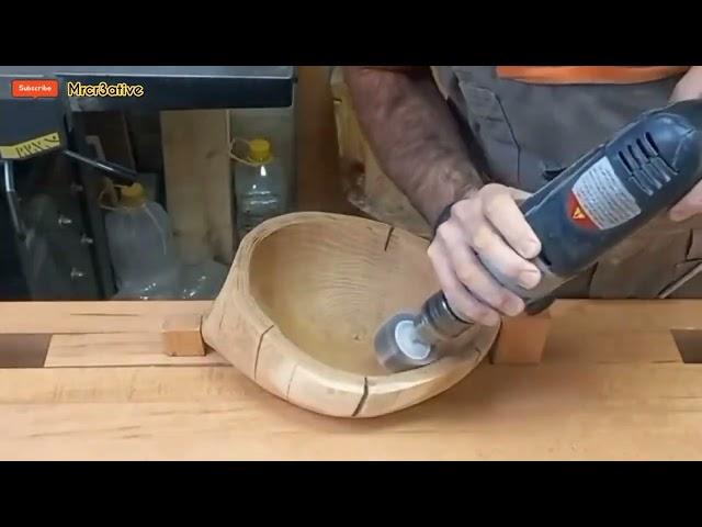 making a handmade wooden bowl. اموزش و ساخت کاسه چوبی دست ساز راحت و اسان یک تزئینی زیبا بسازید