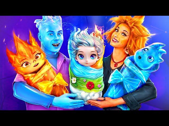 Ember and Wade from Elemental have children! Fire vs Water Parenting Hacks! Child Has 4 Elements!