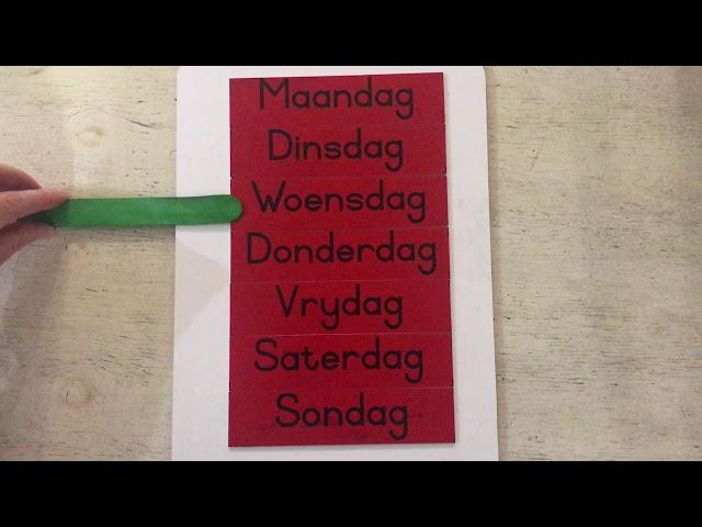 Afrikaans  Grade 1 Term 2 Week 2 Video 2 Days of the week